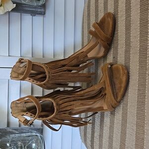 HEELS, NINE WEST, 8, BROWN